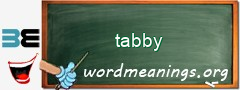 WordMeaning blackboard for tabby